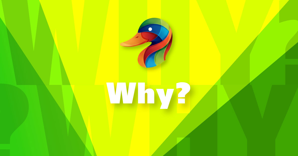Vibrant graphic featuring a multicoloured duck mascot and bold "Why?" text, emphasizing community questions and local news coverage on Fleckney.Today.
