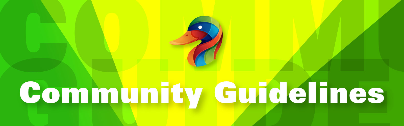 A page banner image with the colourful Duck's head logo and page title.